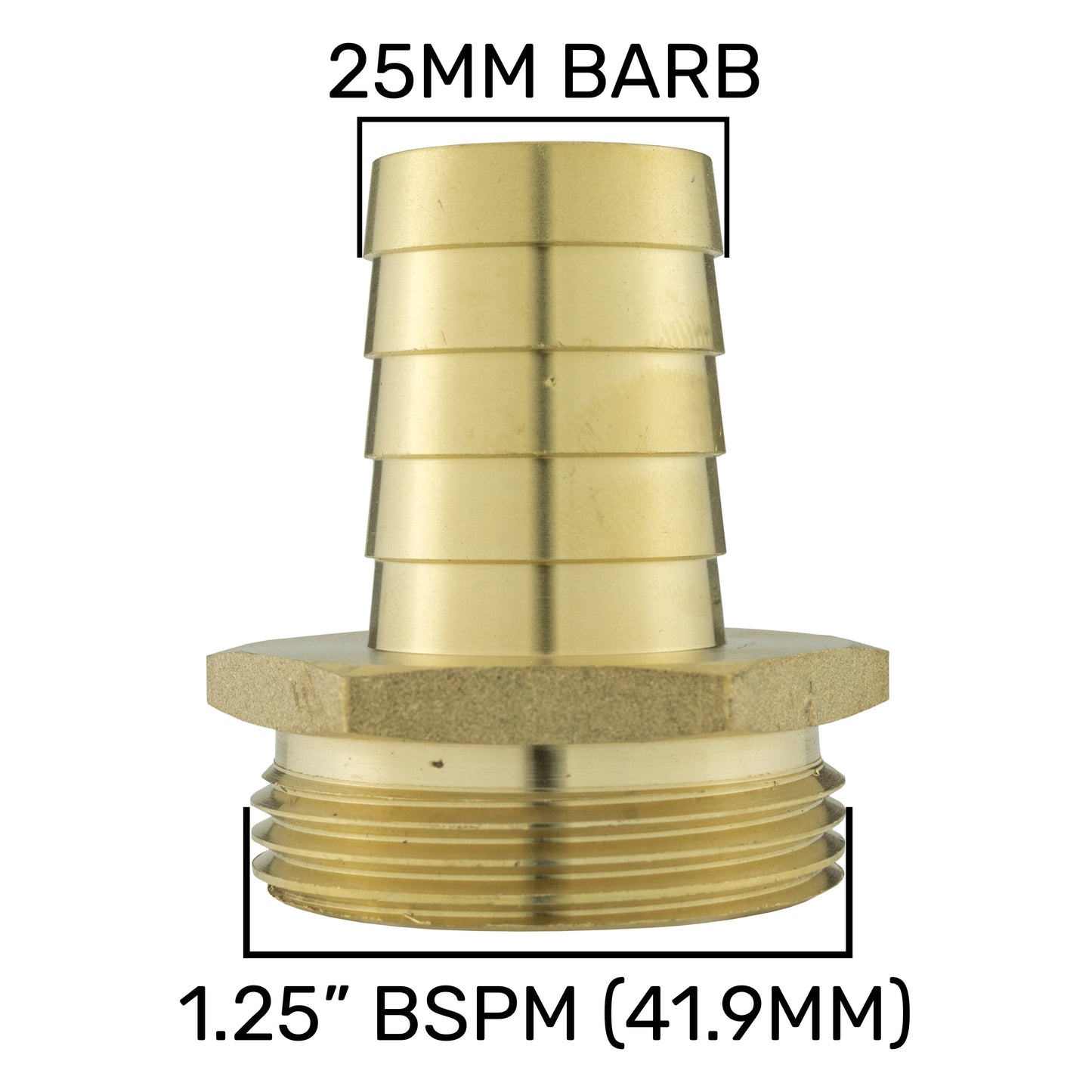 Brass Straight Joiner 25mm - 1.25in BSPM Garden Hose Pipe DIY Workshop Accessory