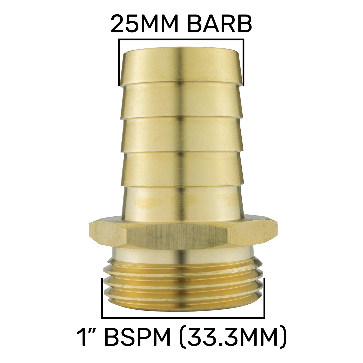 Brass Straight Joiner 25mm - 1in BSPM Brass Water Fitting DIY Workshop Accessory