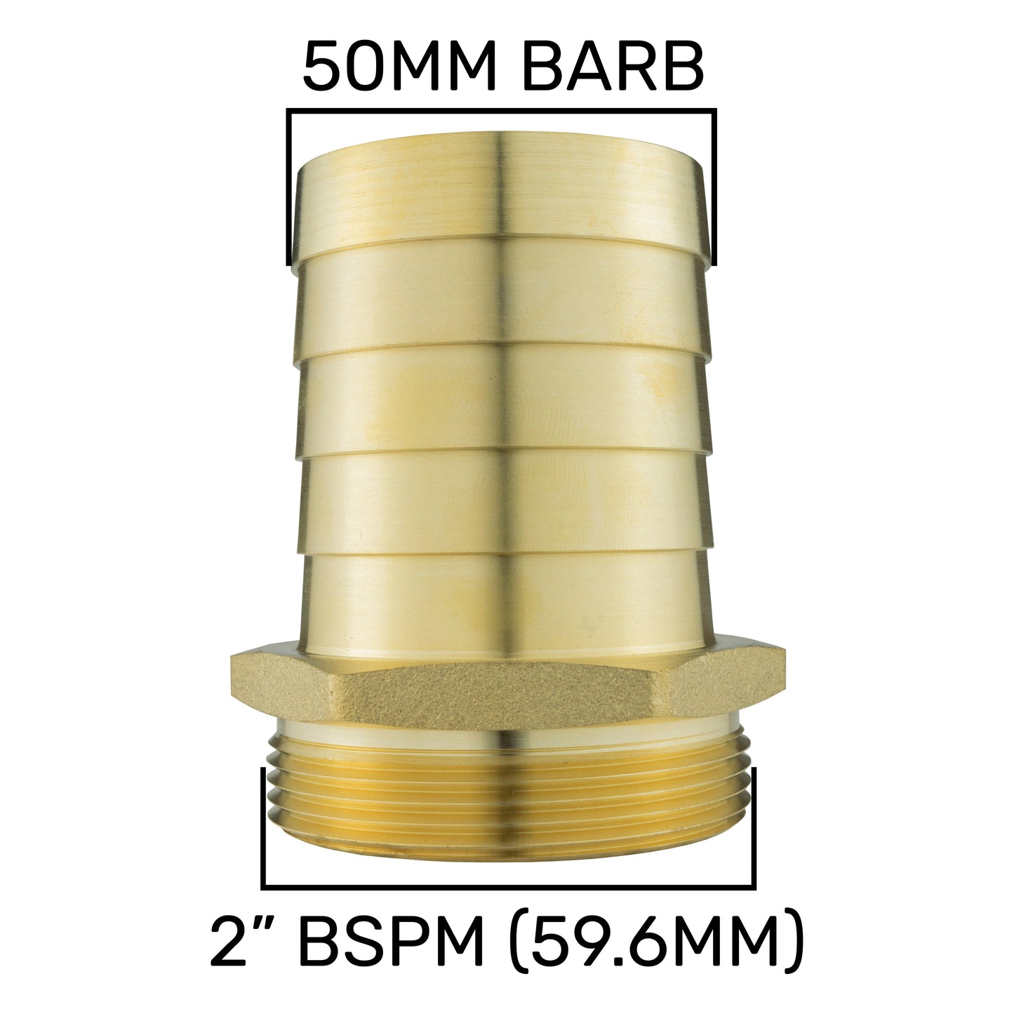 IBC 2 S60X6 Cap with 50mm Brass Barb Brass Water Fitting Drip Irrigation Fitting
