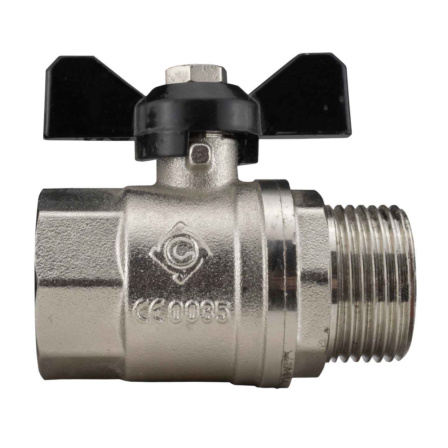 Zinc Nickel Plated Butterfly Valve 3/4in BSPM-F for Pipe and Water Fitting