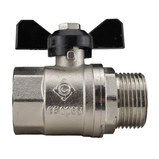 Zinc Nickel Plated Butterfly Valve 3/4in BSPM-F for Pipe and Water Fitting