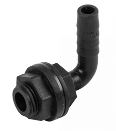 AP Supplies Tank Connector 90 Degree with Washer & Nut 1/2"BSPM - 1/2" Barb and Drill Bit
