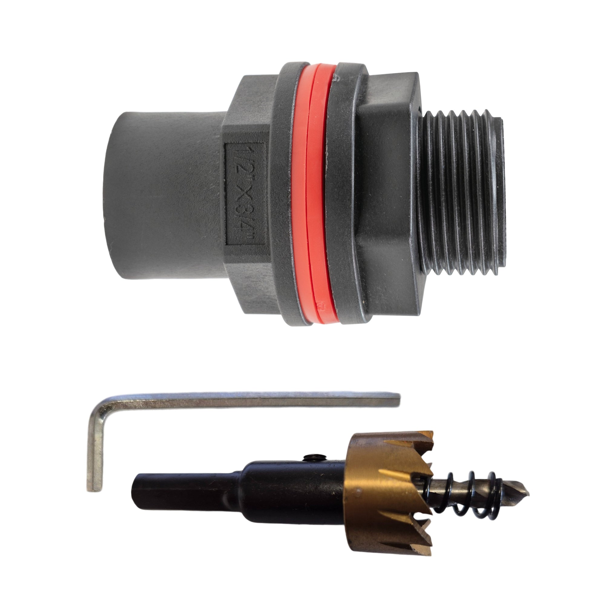 AP Supplies Water Butt 3/4" BSP Male With 1/2" BSP Female Outlet and Drill Bit