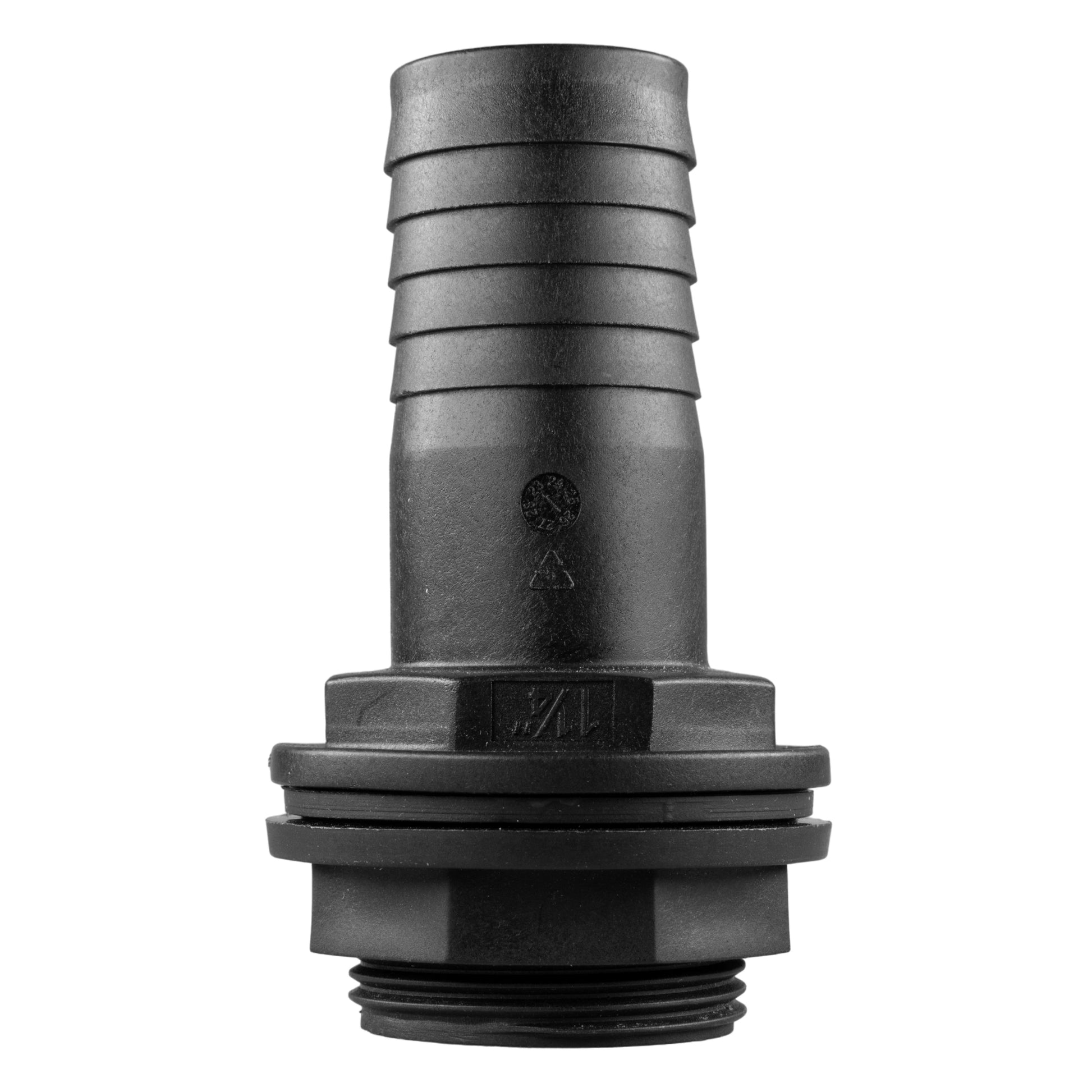 AP Supplies Tank Connector with Washer & Nut 1"BSPM - 1" Barb and Drill Bit