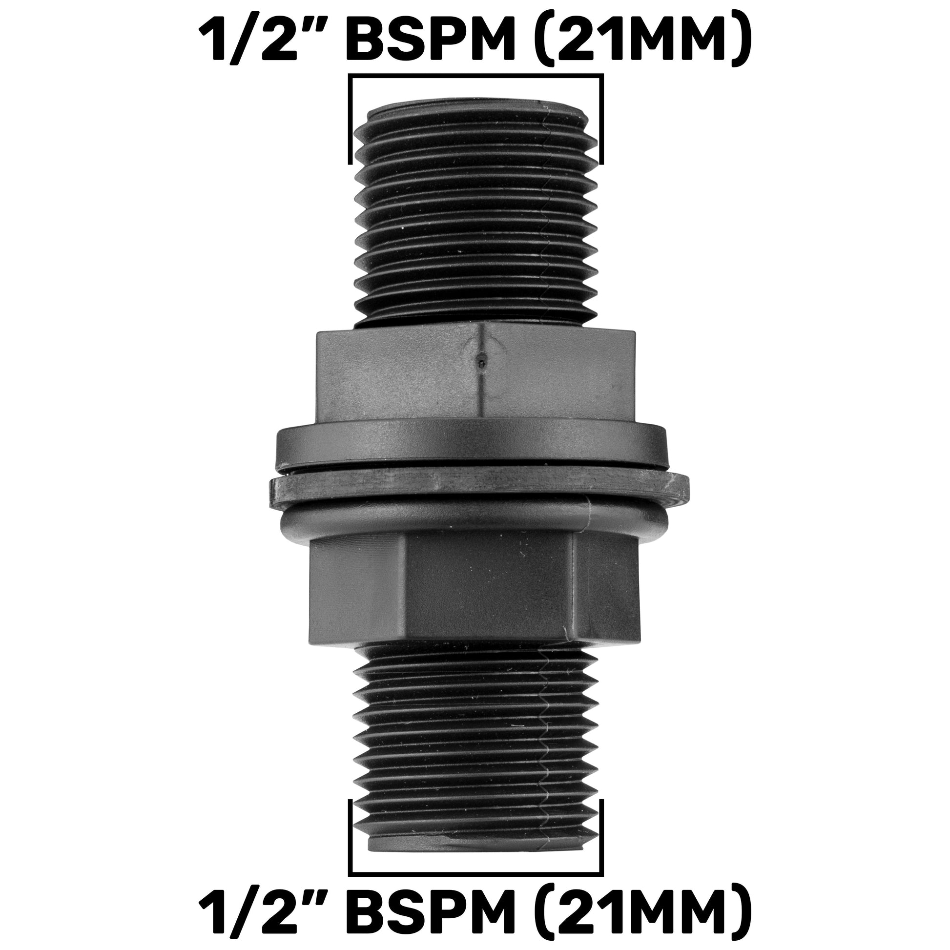 AP Supplies Tank Connector with Washer 1/2" BSPM and Drill Bit