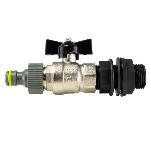 AP Supplies Water Butt Kit 1/2” BSP with Metal Bib Valve and Quick Connect Outlet