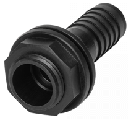 AP Supplies Tank Connector with Washer & Nut 3/4"BSPM - 3/4" Barb and Drill Bit