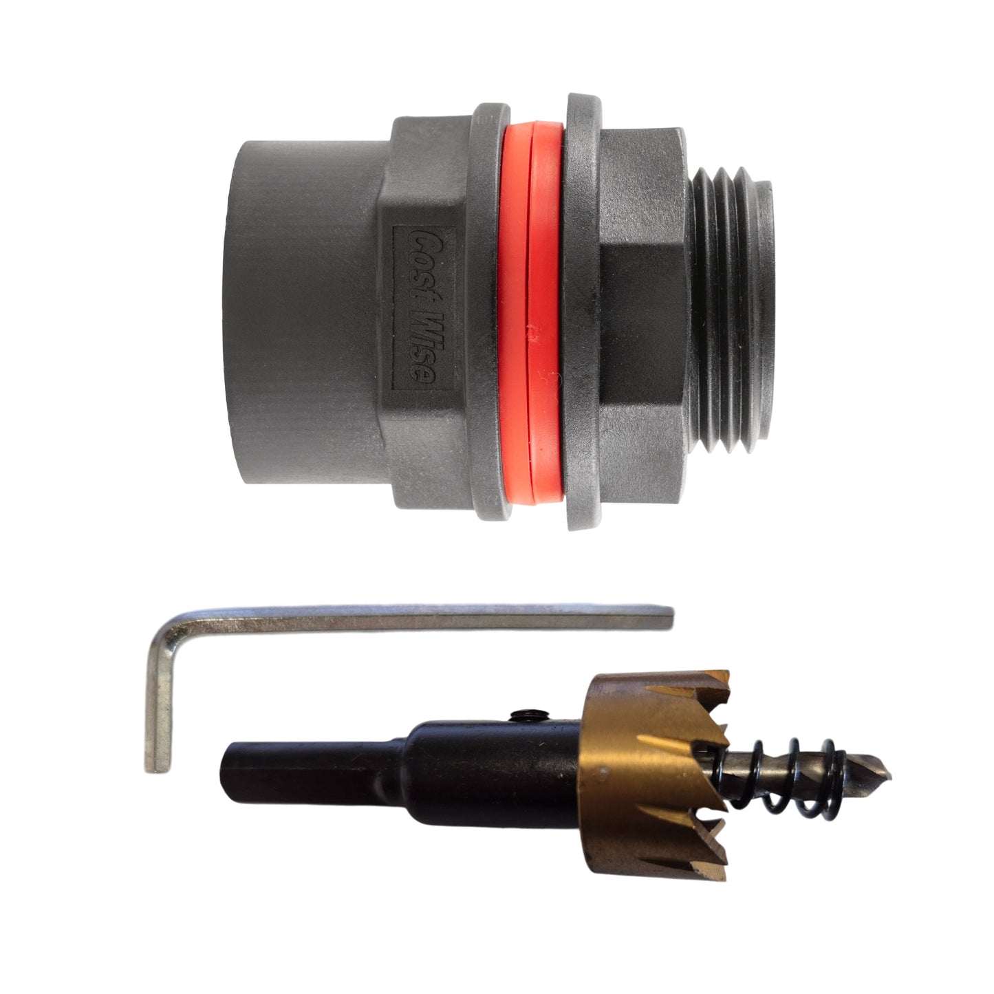 AP Supplies Water Butt 1" BSP Male With Female Outlet and Drill Bit