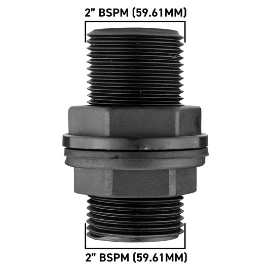 Tank Connector with Washer 2in BSPM Hose Connector Set DIY Workshop Accessory