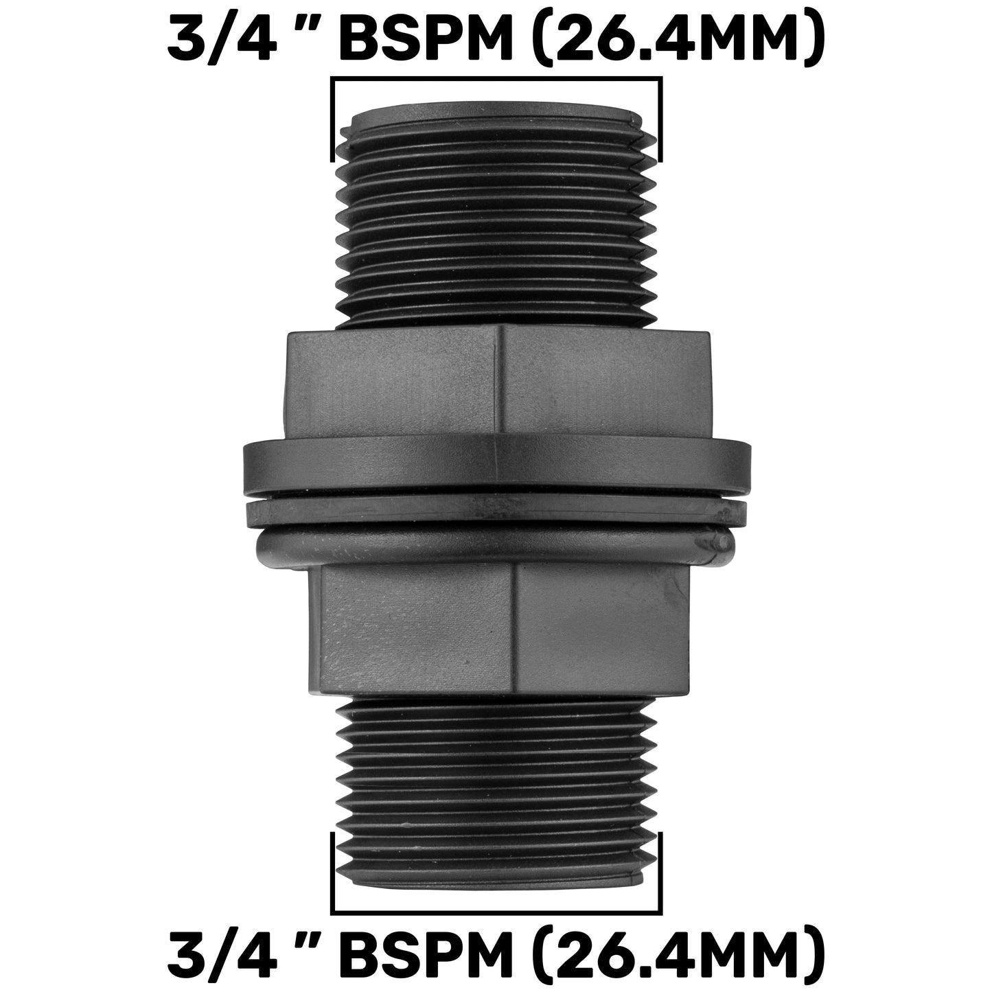 AP Supplies ¾” BSP Water Butt Fitting with Full Flow PP Valve and 20mm MDPE Fitting