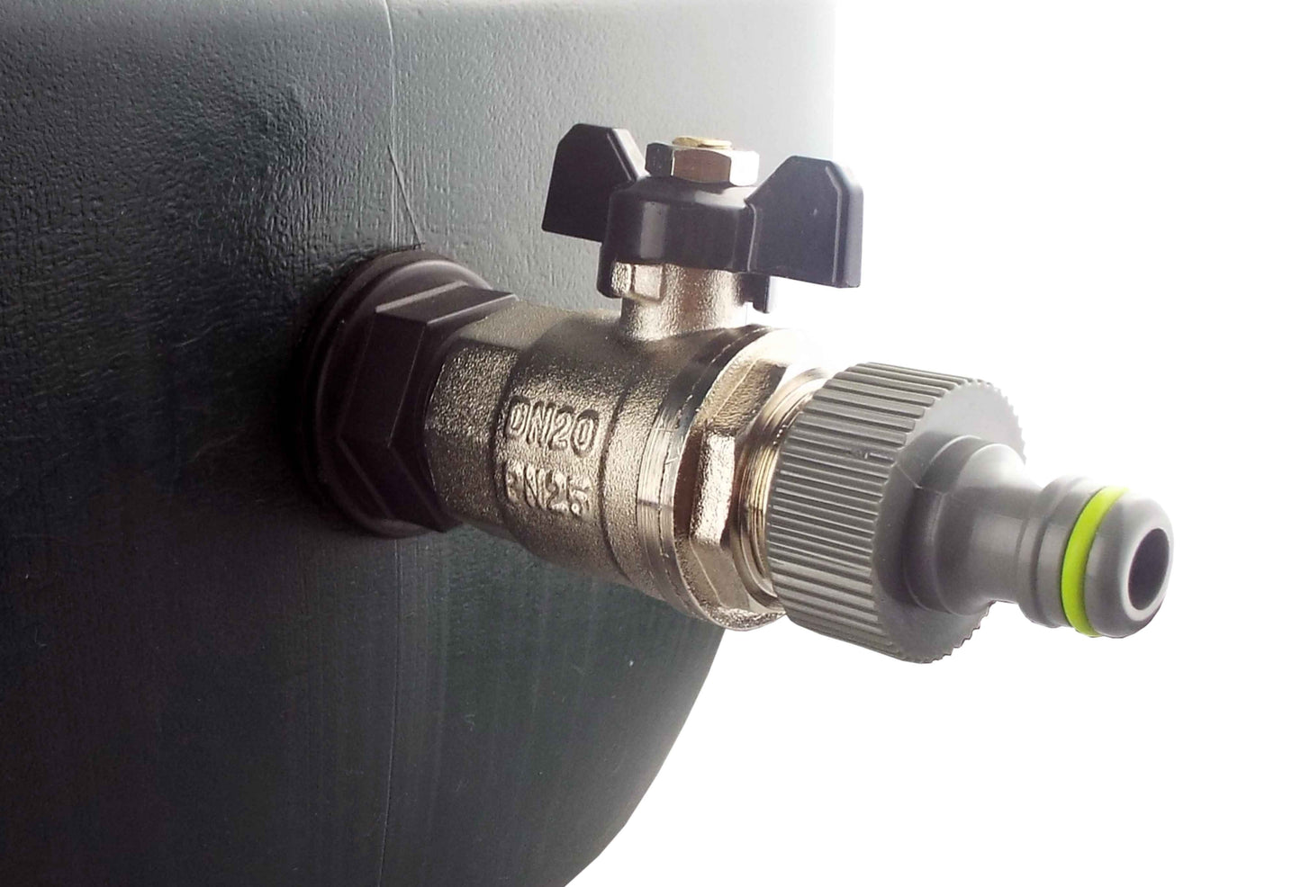 AP Supplies Water Butt Kit 3/4” BSP with Metal Bib Valve and Quick Connect Outlet