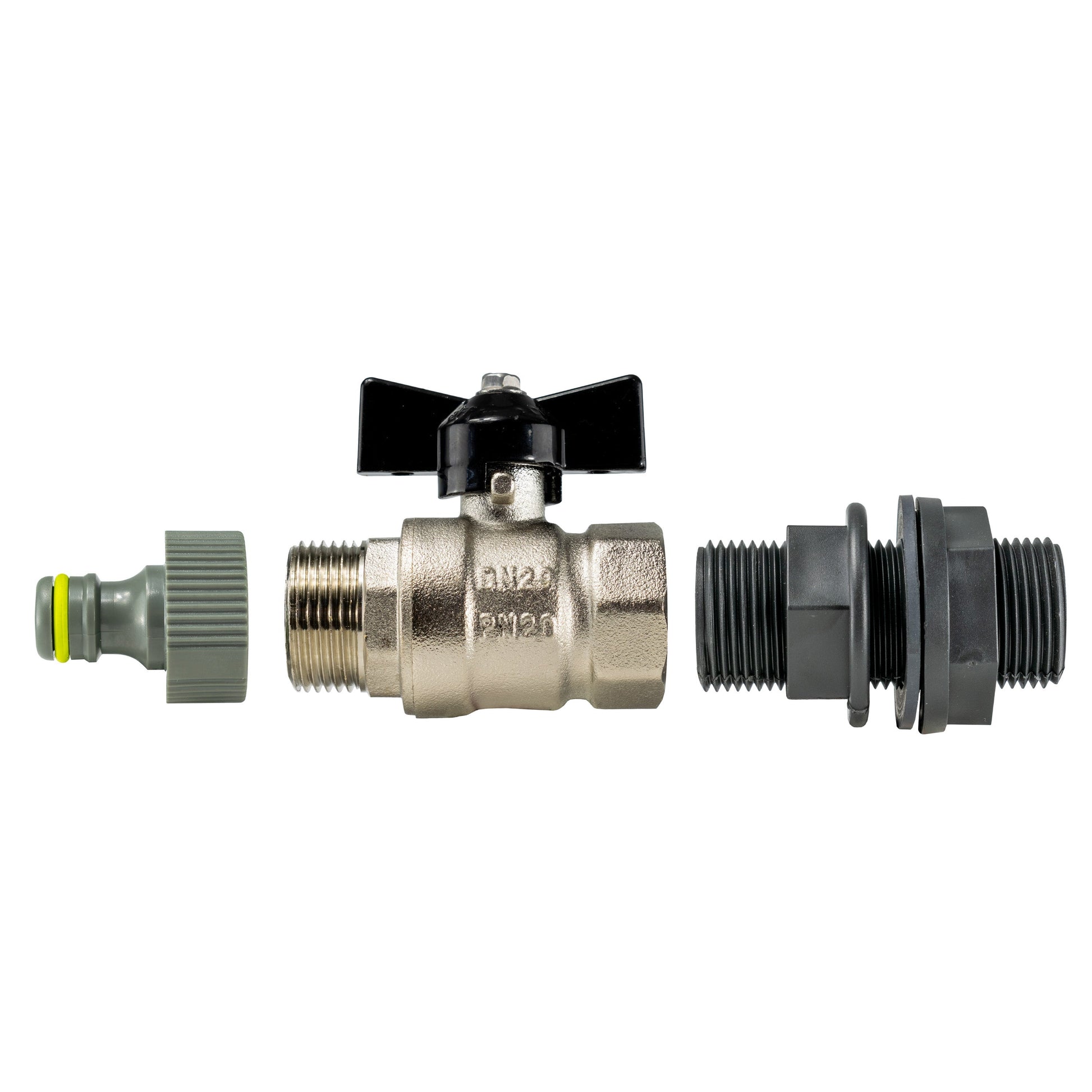 AP Supplies Water Butt Kit 3/4” BSP with Metal Bib Valve and Quick Connect Outlet