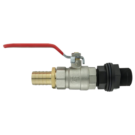 AP Supplies Water Butt Kit 3/4” BSP with Lever Valve and 19mm Brass Barb