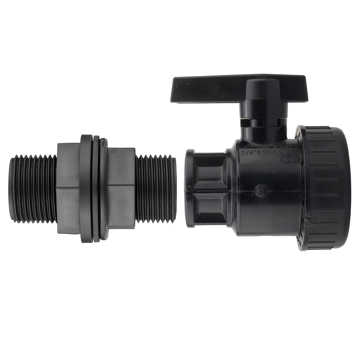 AP Supplies ¾” BSP Water Butt Fitting with ¾” BSPF Full Flow PP Valve