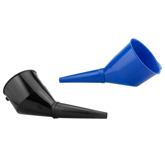 AP Supplies Angled Car Fuel Funnels with Filter (Black & Blue)