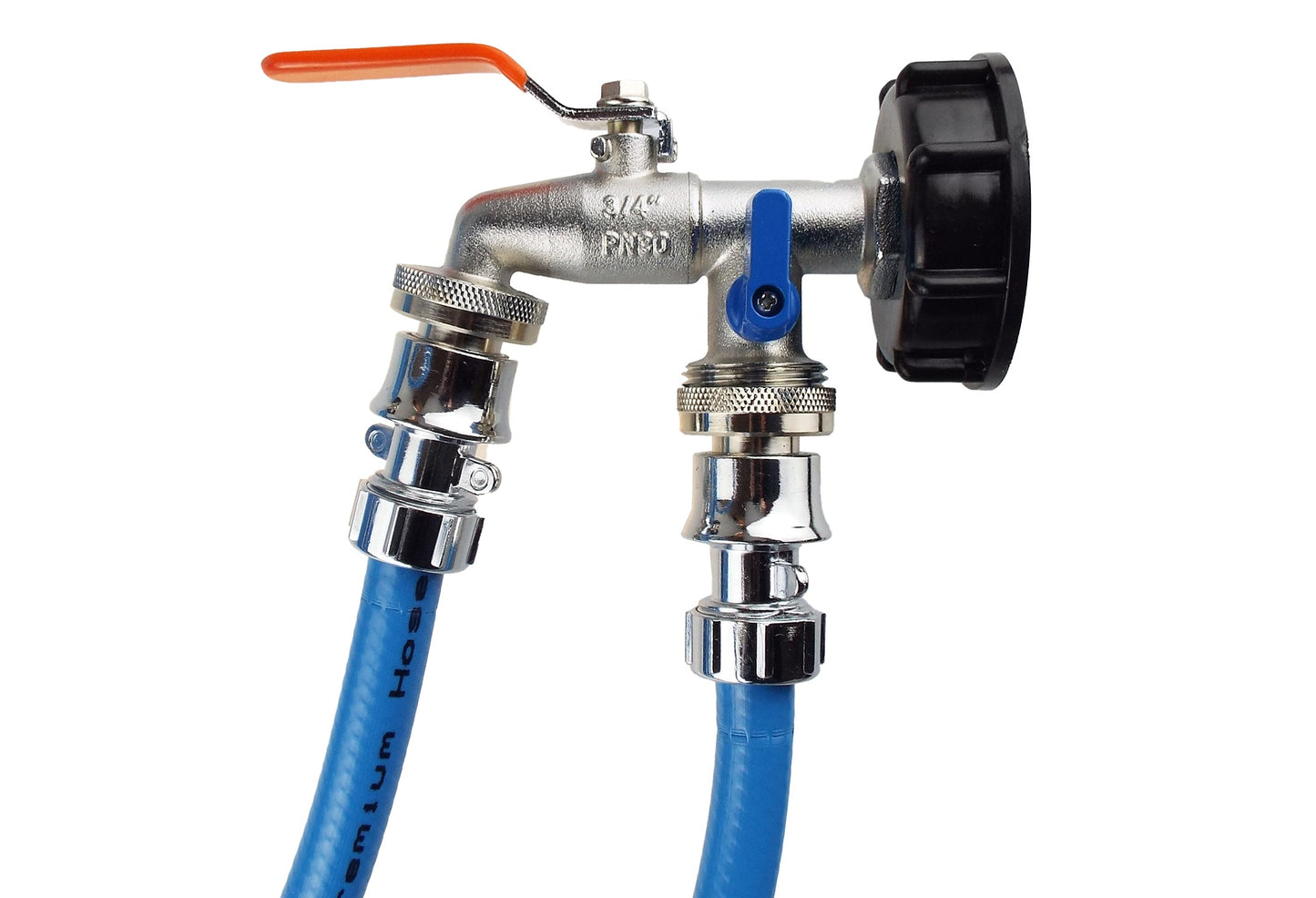 IBC 2 S60X6 Cap with Quick Connect Double Tap and Hose Connectors Tap Adapter