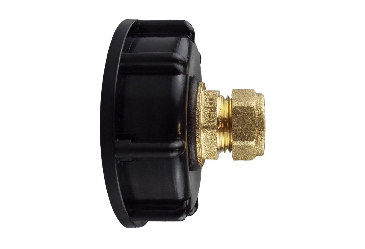 IBC 2 S60X6 Cap with Brass Compression Straight 1/2 BSP - 15mm Hose Pipe Fitting