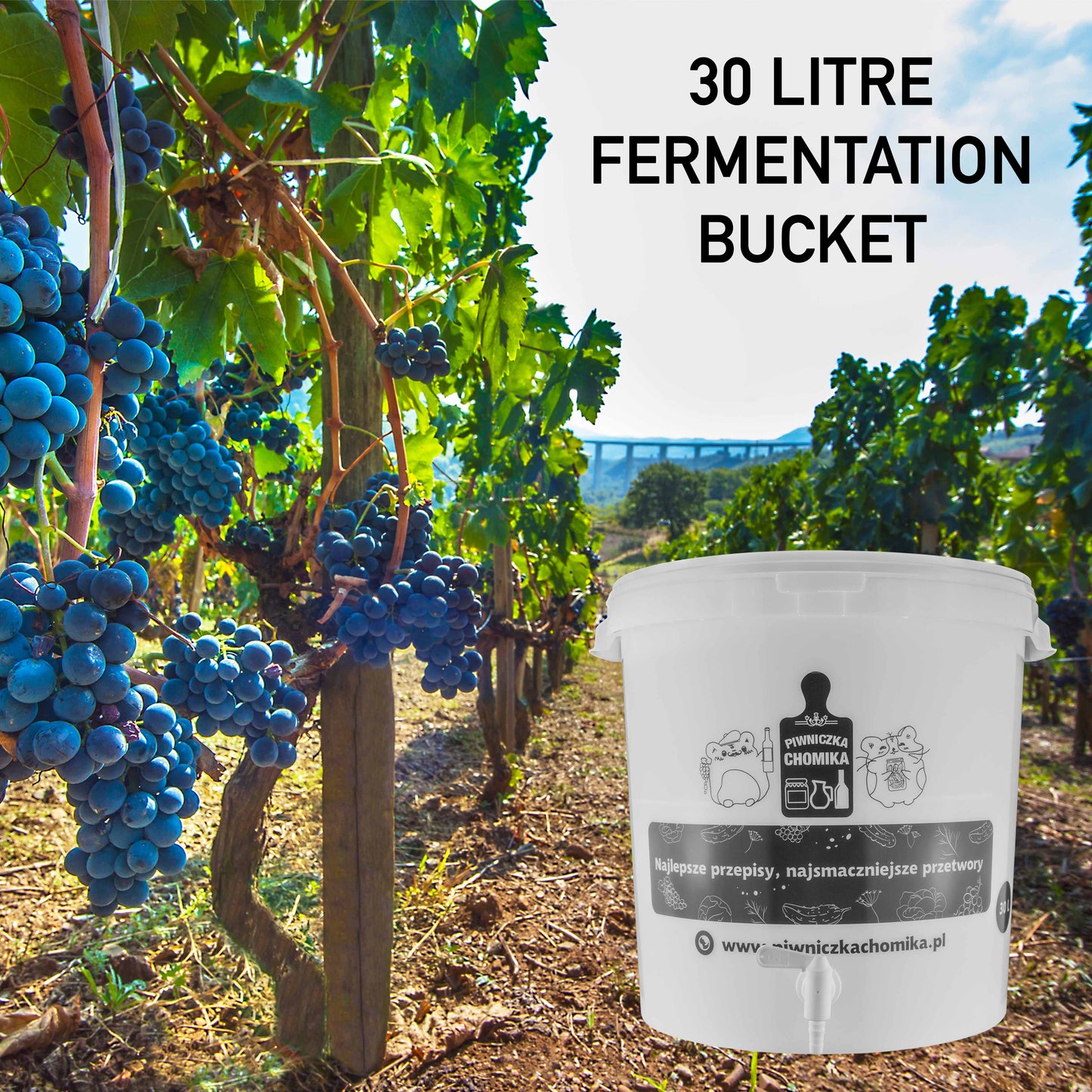 Home Brew Bucket 30L with Tap DIY Workshop Accessory Home and Garden Use