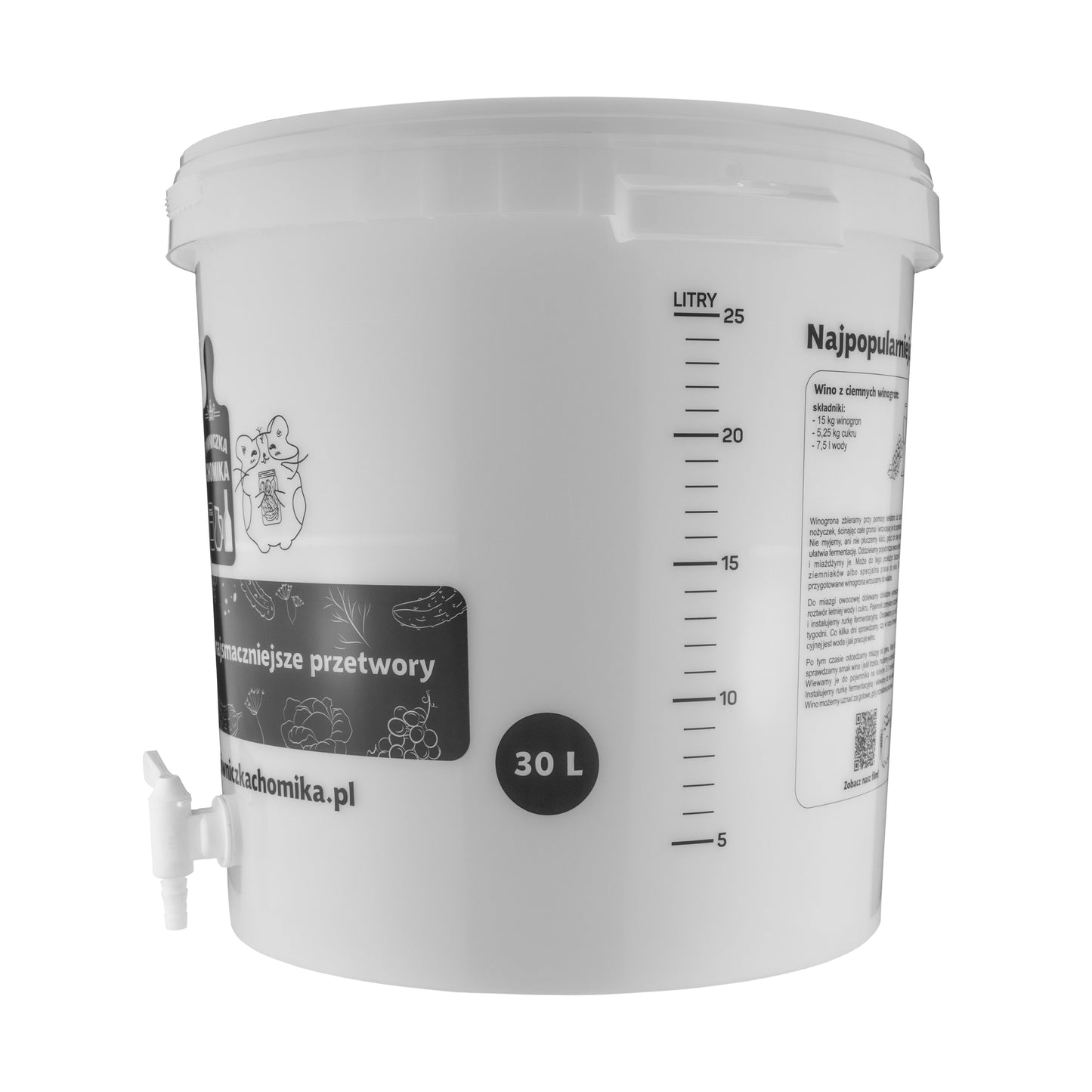 Home Brew Bucket 30L with Tap DIY Workshop Accessory Home and Garden Use