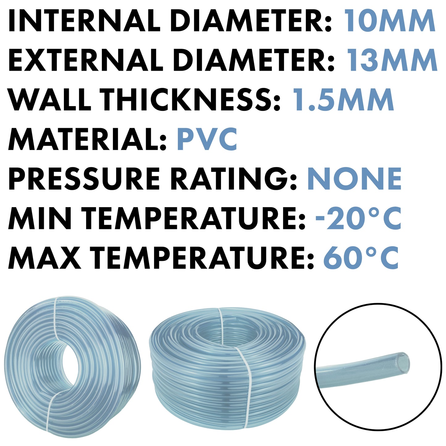 Clear PVC Pipe 10mm*13mm Pipe and Water Fitting Garden Water Connector