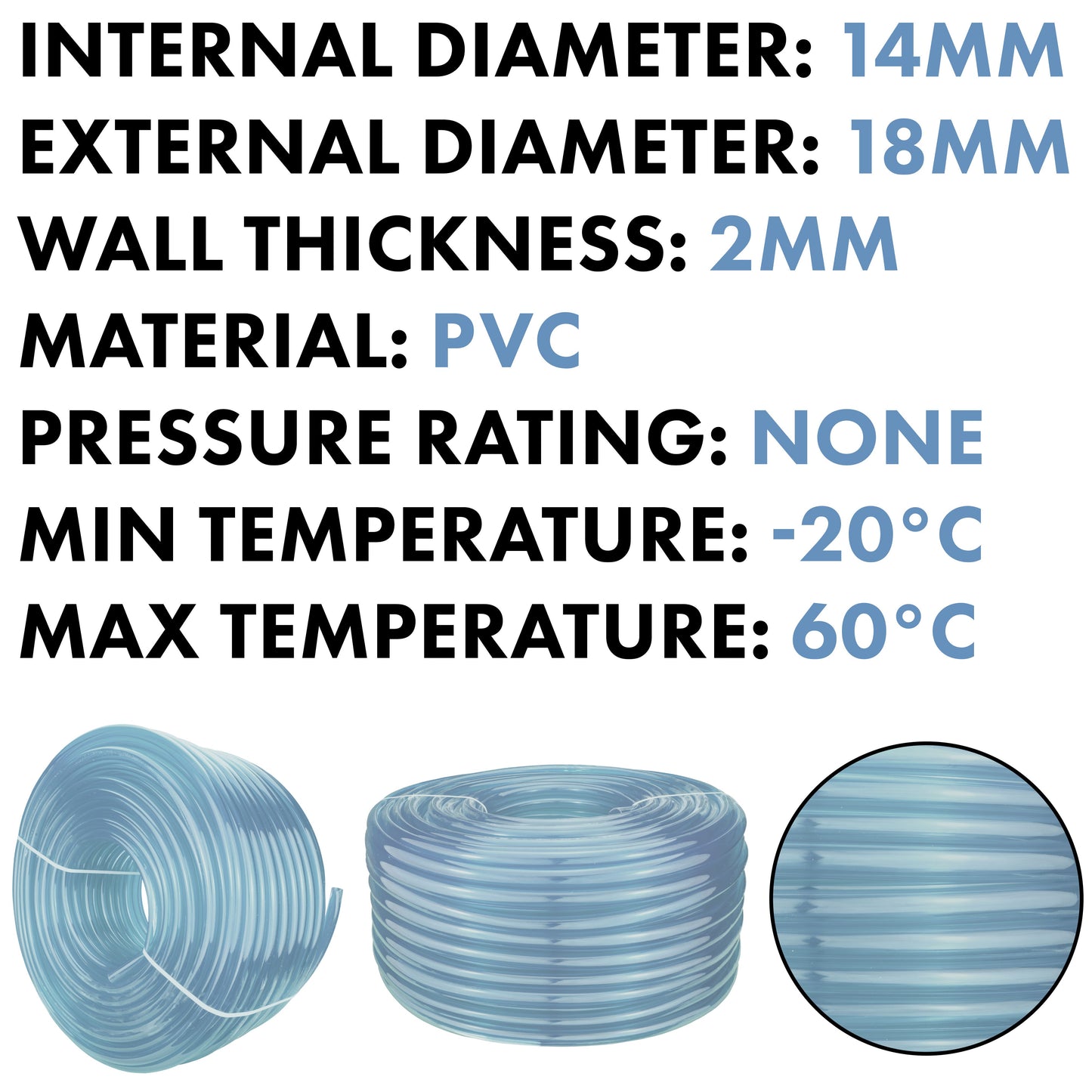 Clear PVC Pipe 14mm*18mm Pipe and Water Fitting Garden Water Connector