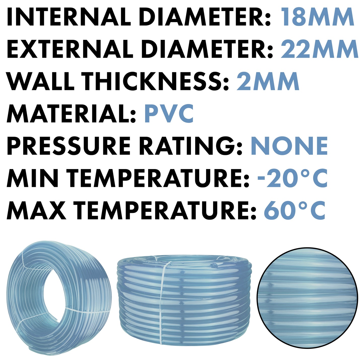 Clear PVC Pipe 18mm*22mm Pipe and Water Fitting Garden Water Connector
