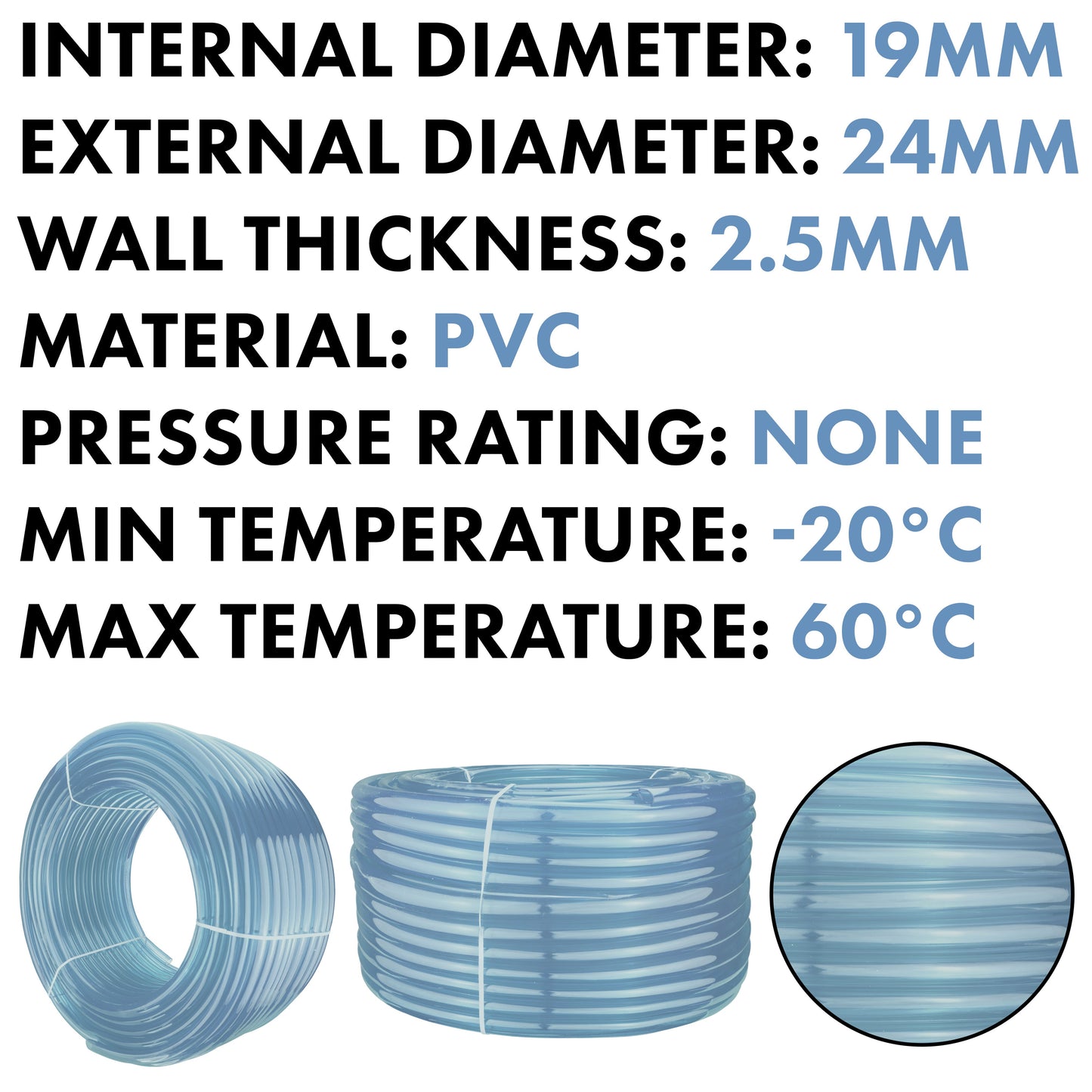 Clear PVC Pipe 19mm*24mm Pipe and Water Fitting Garden Water Connector