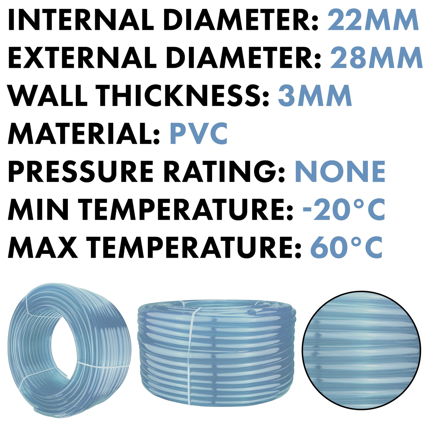 Clear PVC Pipe 22mm*28mm Pipe and Water Fitting Garden Water Connector