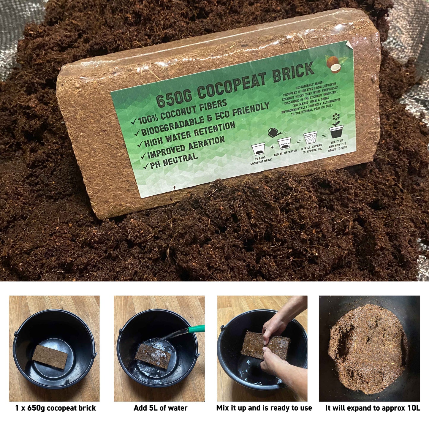 Coco Coir, Natural Compost, Organic Coconut Fibre for Home and Garden Use