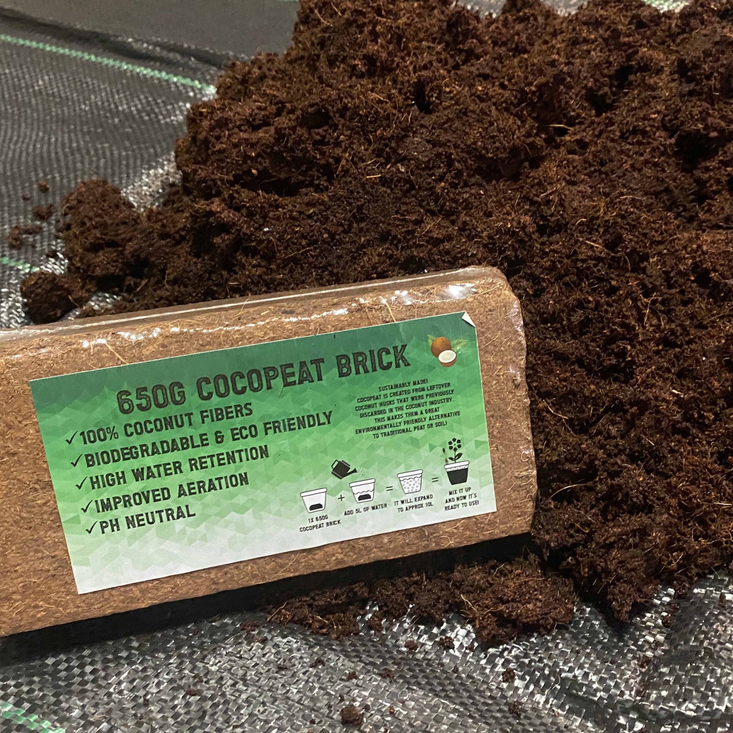 Coco Coir, Natural Compost, Organic Coconut Fibre for Home and Garden Use