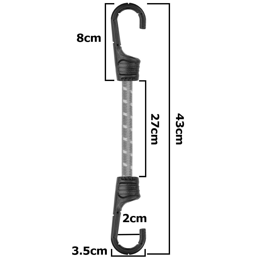 AP Supplies Bungee Cord Hook with PVC-coated Metal Hooks 40cm