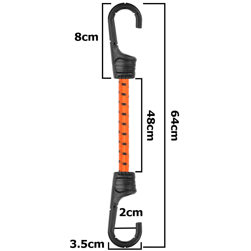 AP Supplies Bungee Cord Hook with PVC-coated Metal Hooks 60cm