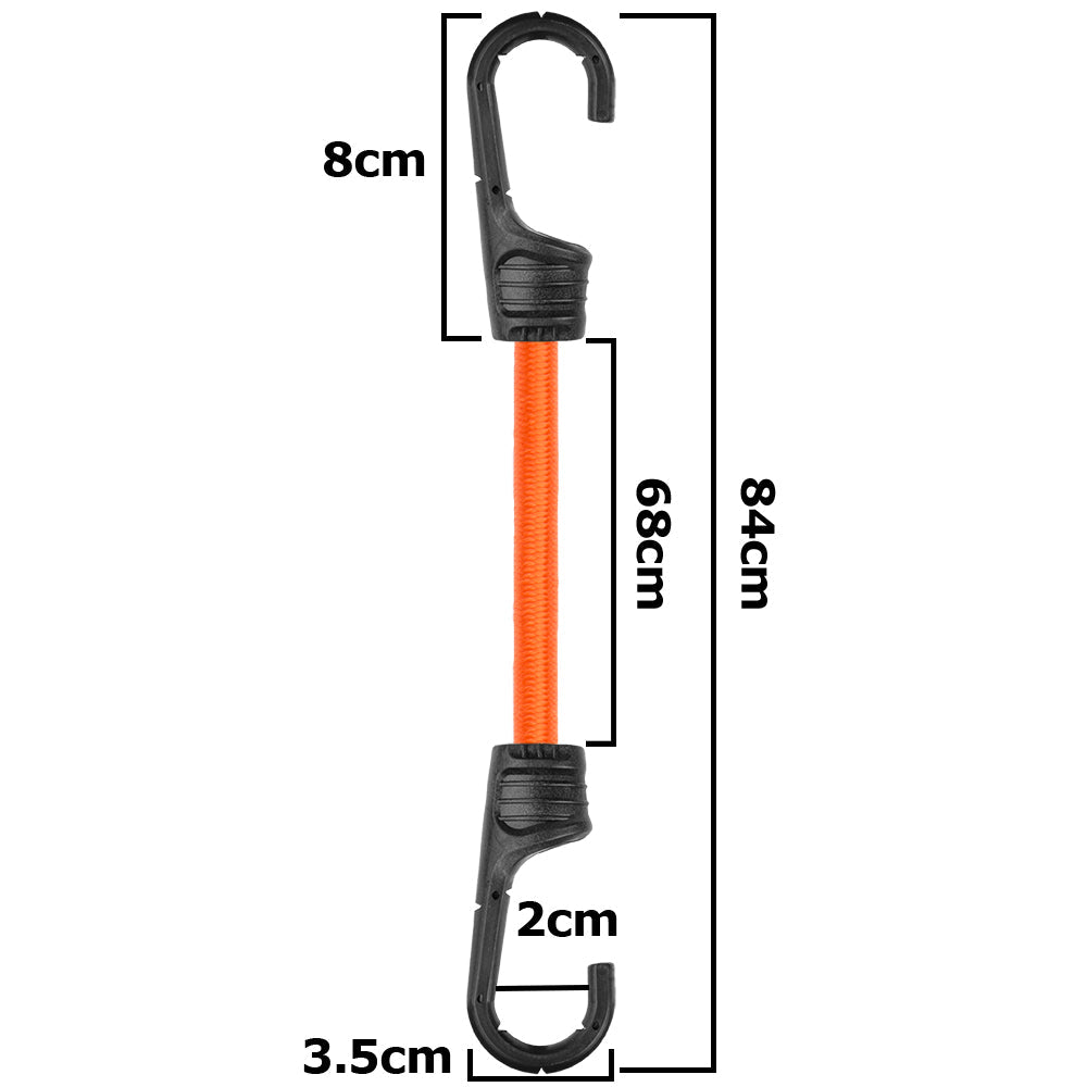 AP Supplies Bungee Cord Hook with PVC-coated Metal Hooks 80cm