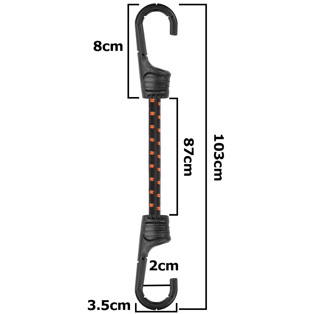 AP Supplies Bungee Cord Hook with PVC-coated Metal Hooks 100cm