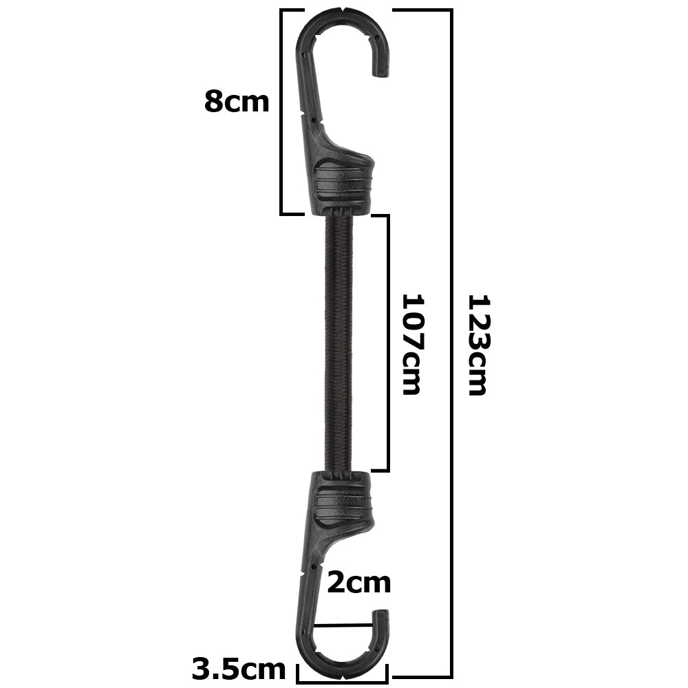 AP Supplies Bungee Cord Hook with PVC-coated Metal Hooks 120cm