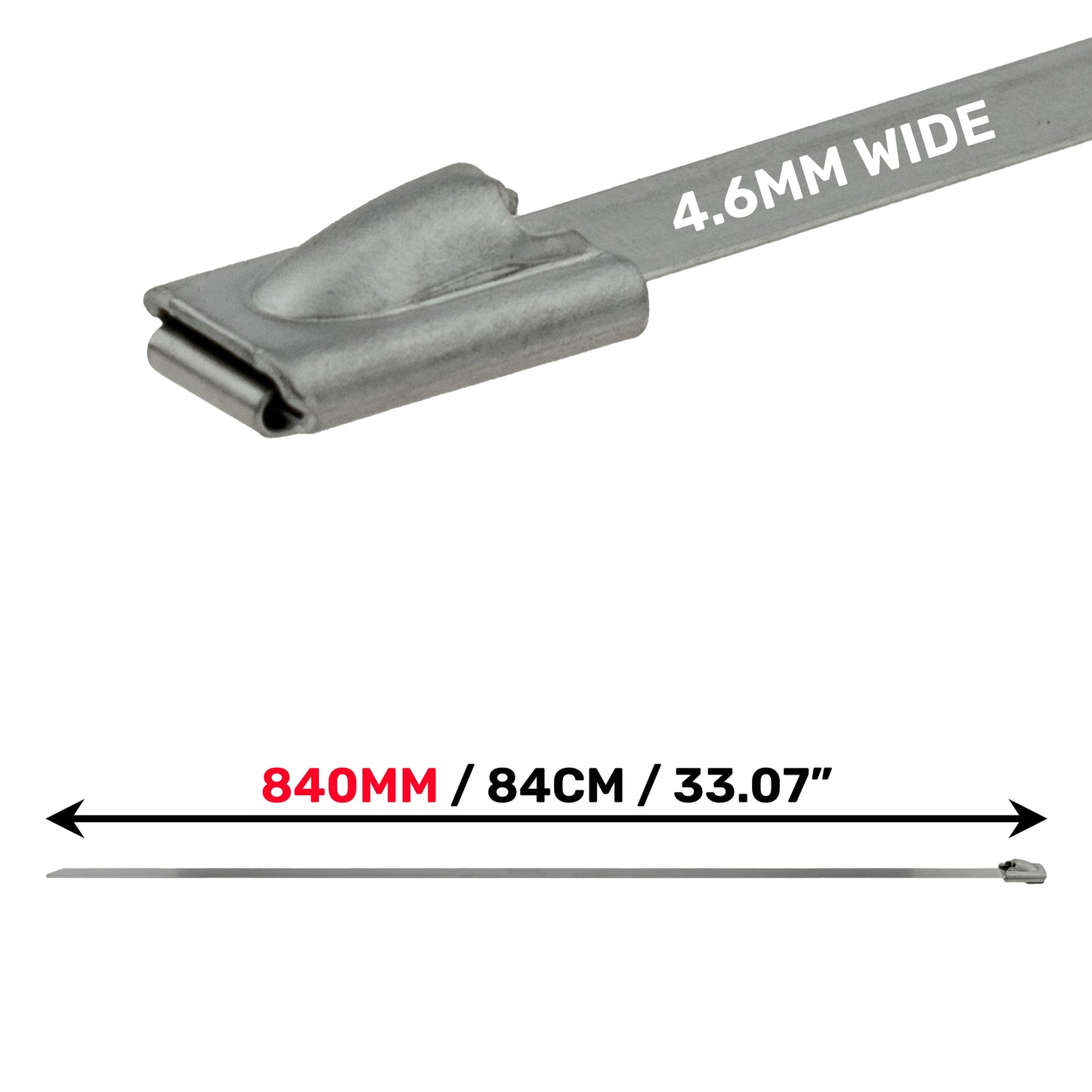 Stainless Steel Cable Ties 4.6mm x 840mm Stainless Steel Fitting Cable Tie Pack