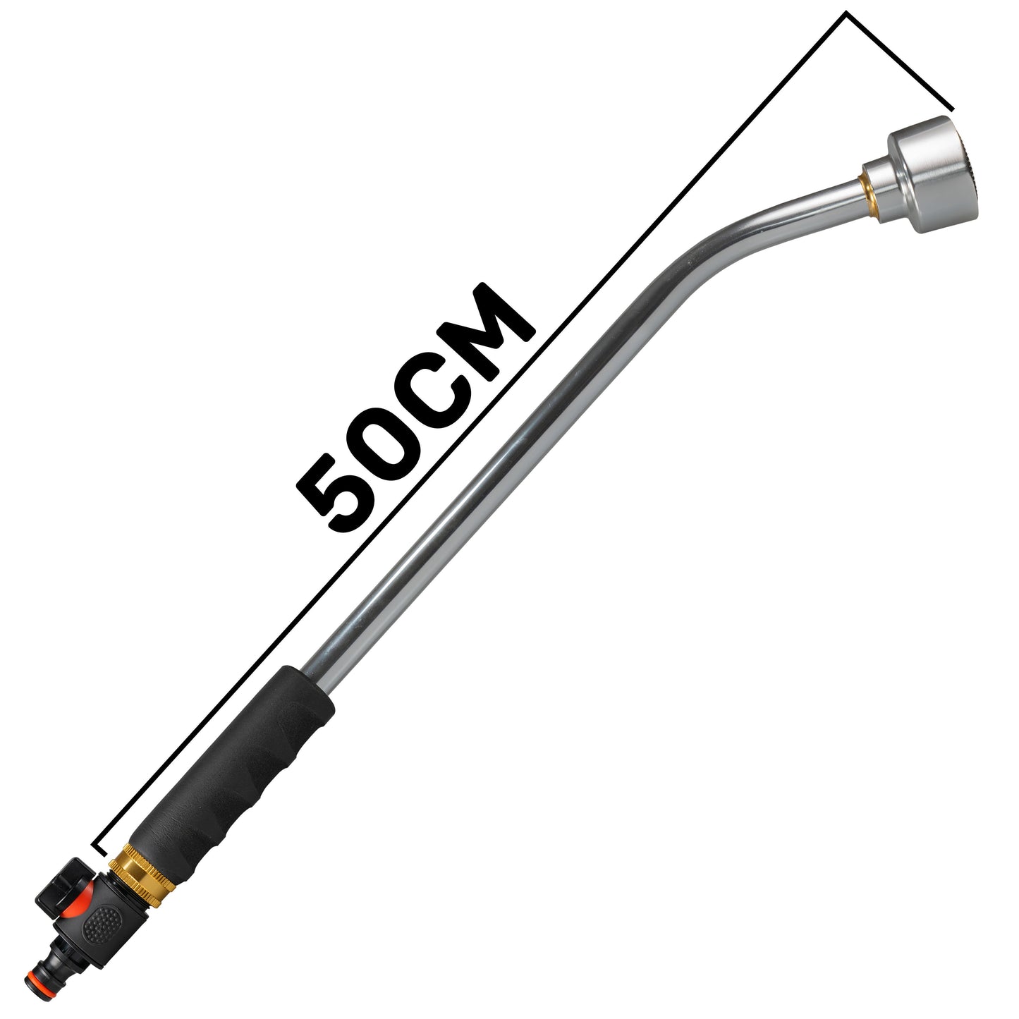 AP Supplies 50cm Garden Watering Lance with Quick Connect Valve (Black)