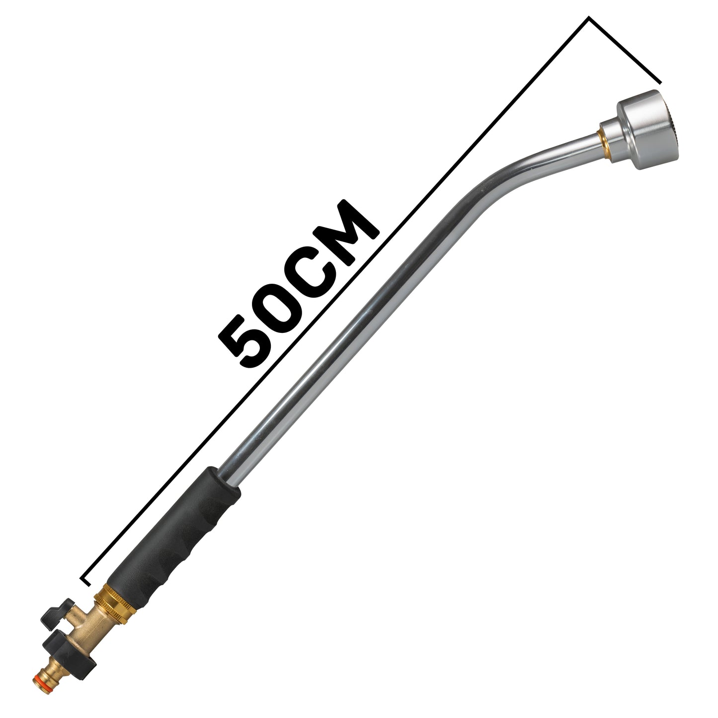 AP Supplies 50cm Garden Watering Lance with Brass Valve and Quick Connect Male