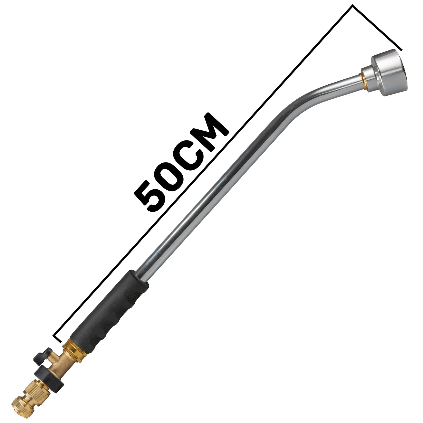 AP Supplies 50cm Garden Watering Lance with Brass Valve and Quick Connect Hose Connector