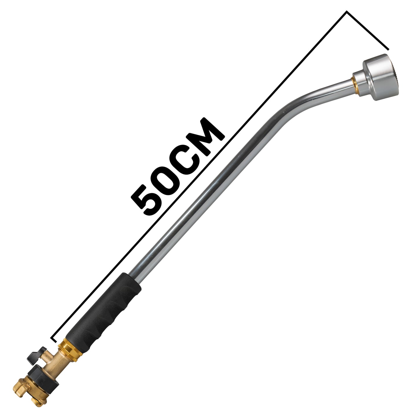 AP Supplies 50cm Garden Watering Lance with Brass Valve and Geka Type Fitting