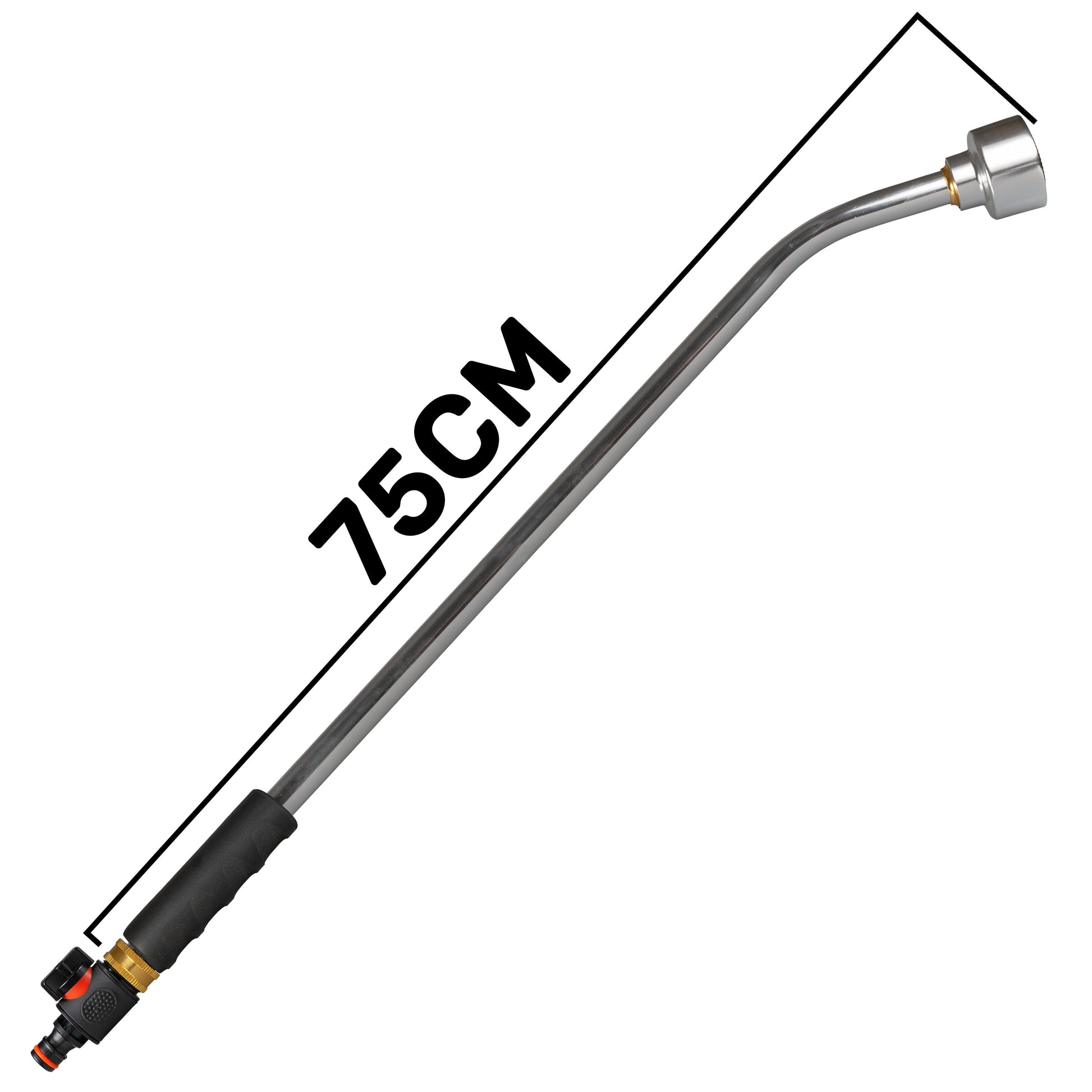 AP Supplies 75cm Garden Watering Lance with Quick Connect Valve (Black)
