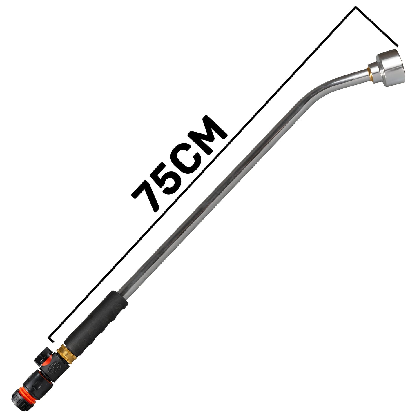 AP Supplies 75cm Garden Watering Lance with Quick Connect Valve (Black) and Hose Connector