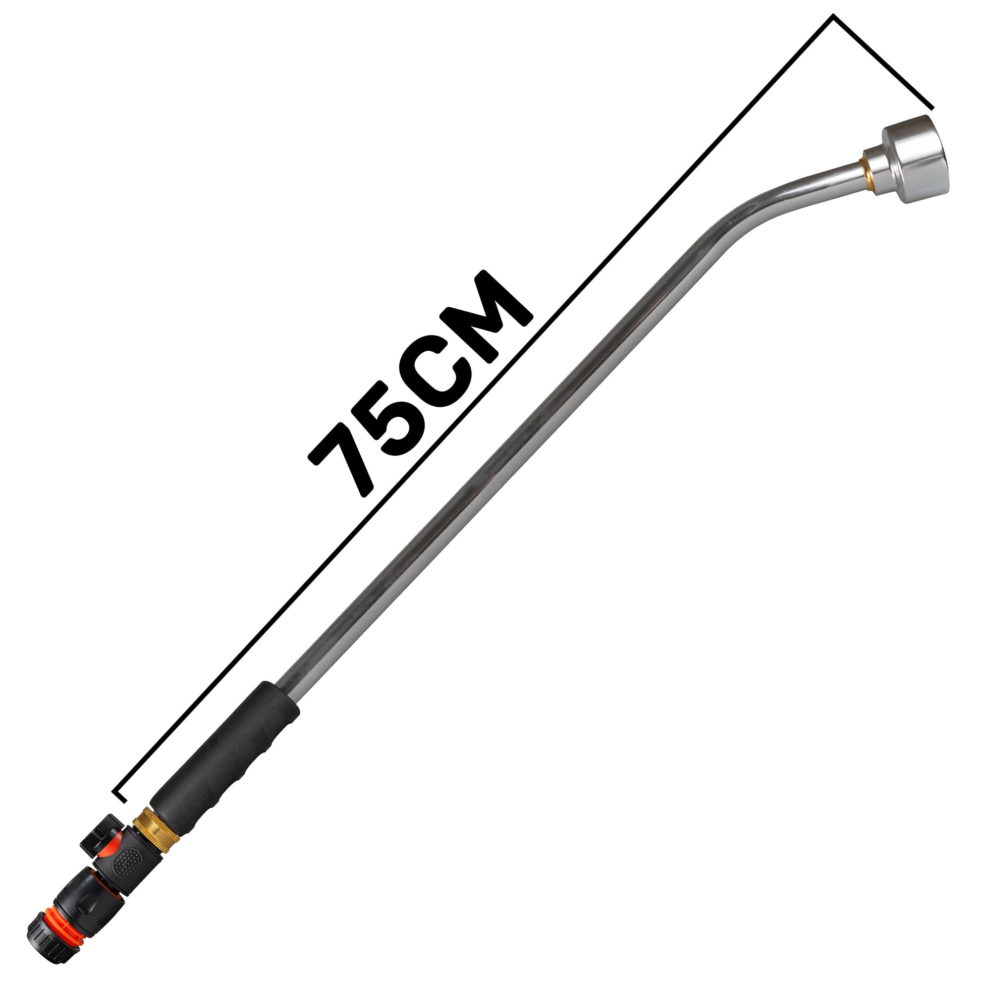 AP Supplies 75cm Garden Watering Lance with Quick Connect Valve (Black) and Hose Connector