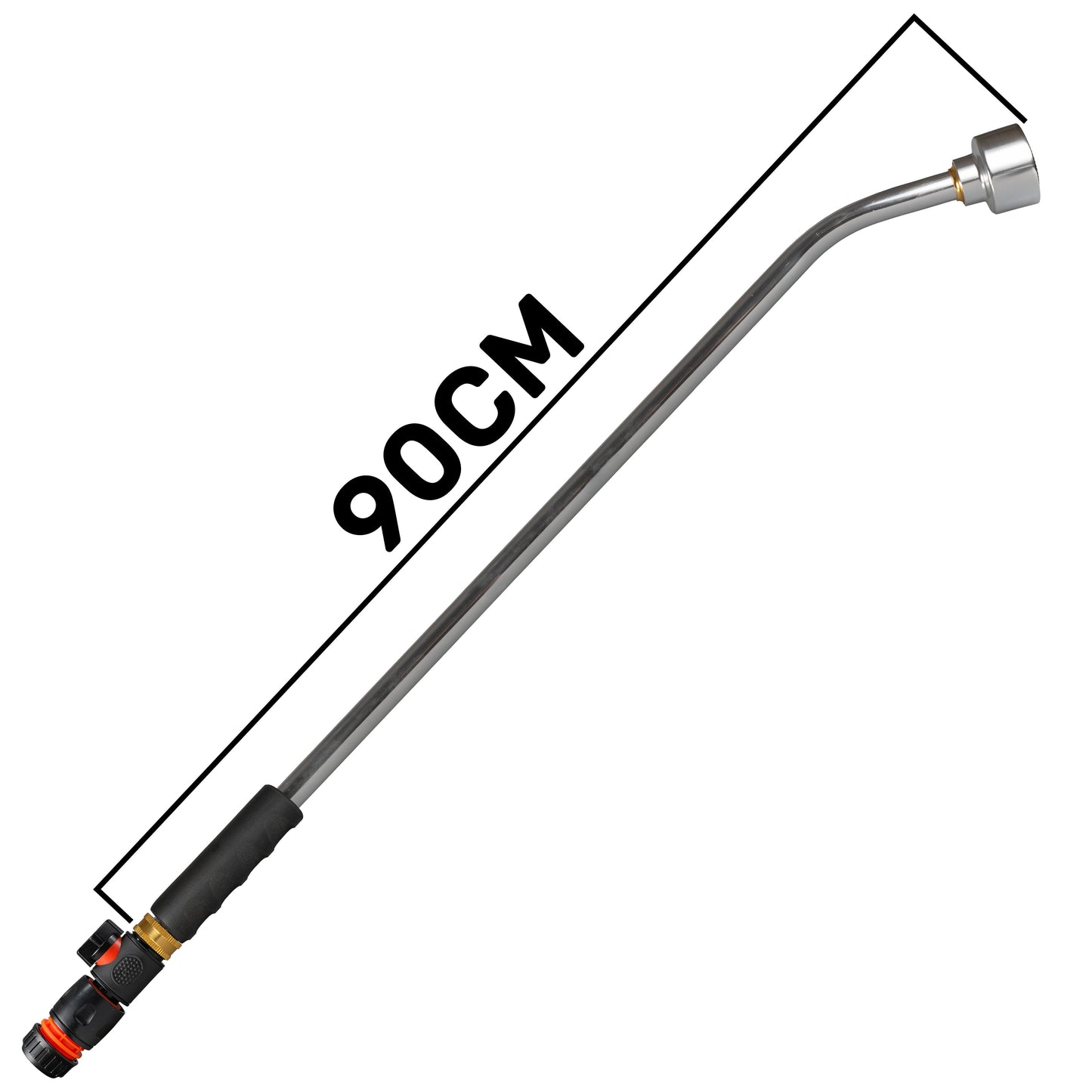 AP Supplies 90cm Garden Watering Lance with Quick Connect Valve (Black) and Hose Connector