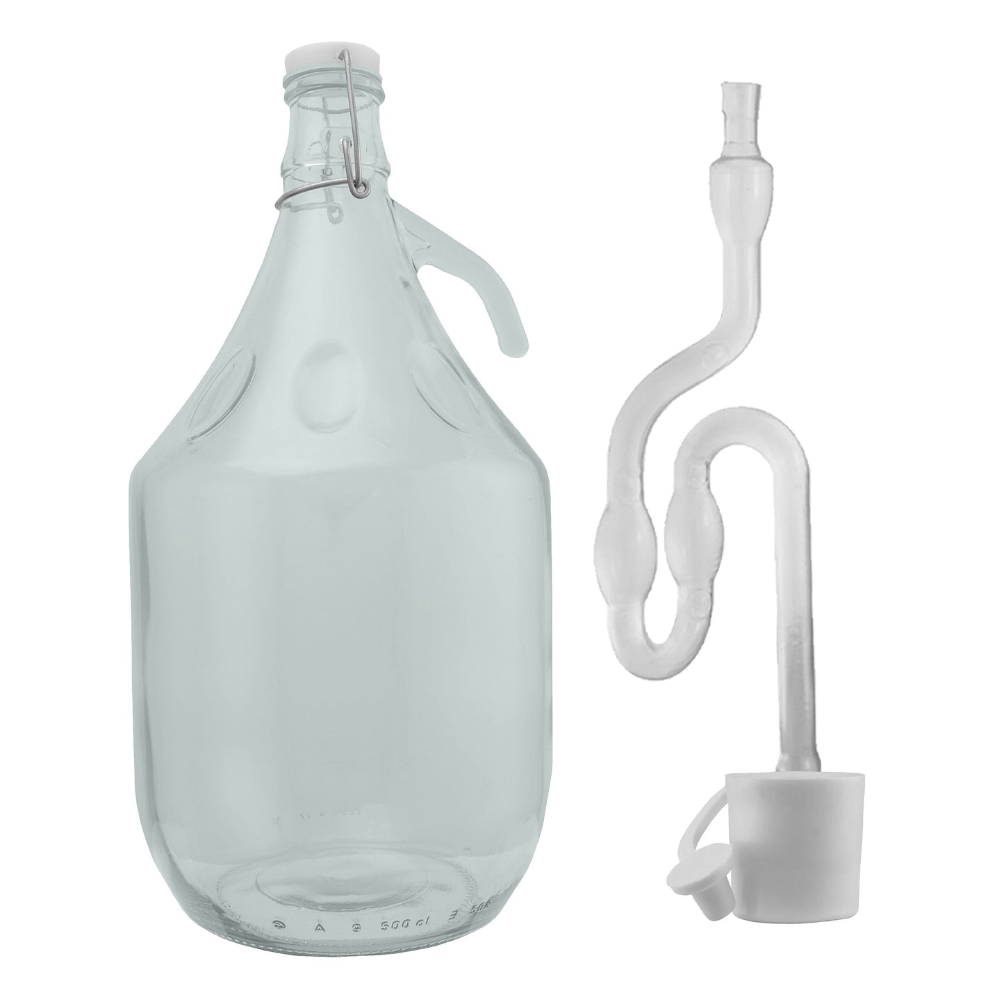 Glass Demijohn 5L 6 Pack Swing Top Cap, Airlock, Bung and Tube