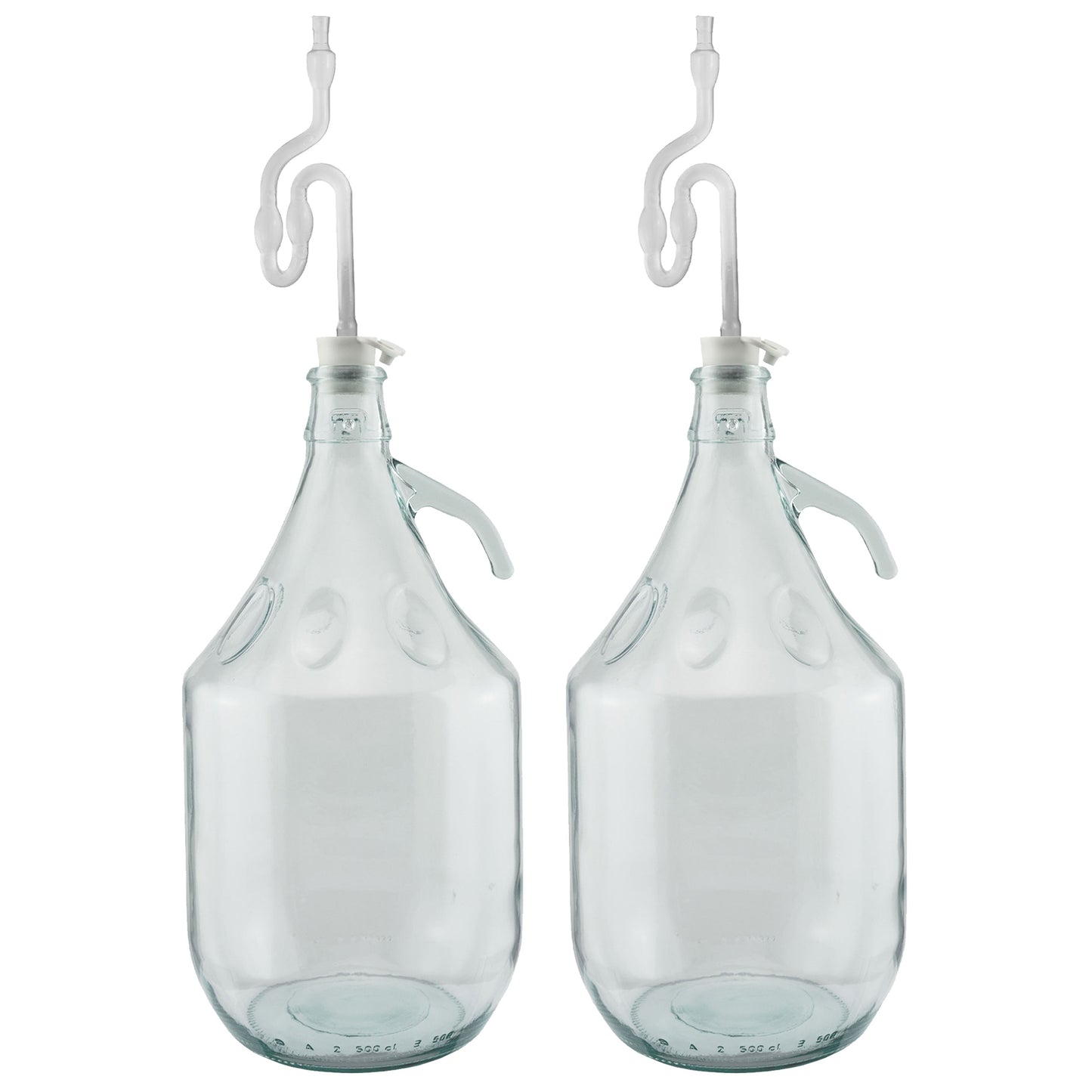 Glass Demijohn 5L 2 Pack Plain With Airlock and Bung for DIY Workshop Accessory