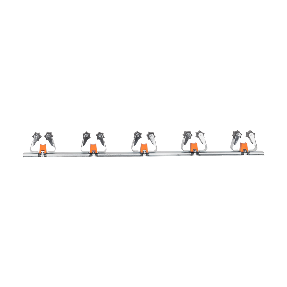 AP Supplies Wall Mount Tool Holder Rail - Roller Grip Design (5 Handles)