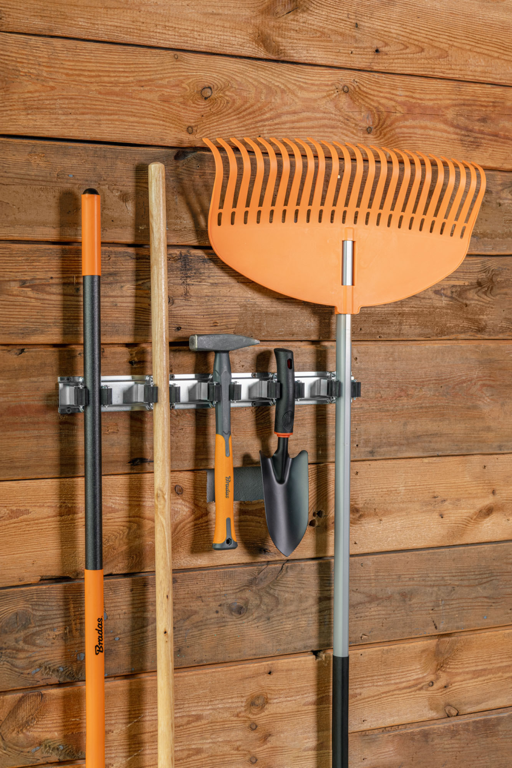 AP Supplies Wall Mount Tool Holder Rail - Roller Grip Design (5 Handles)