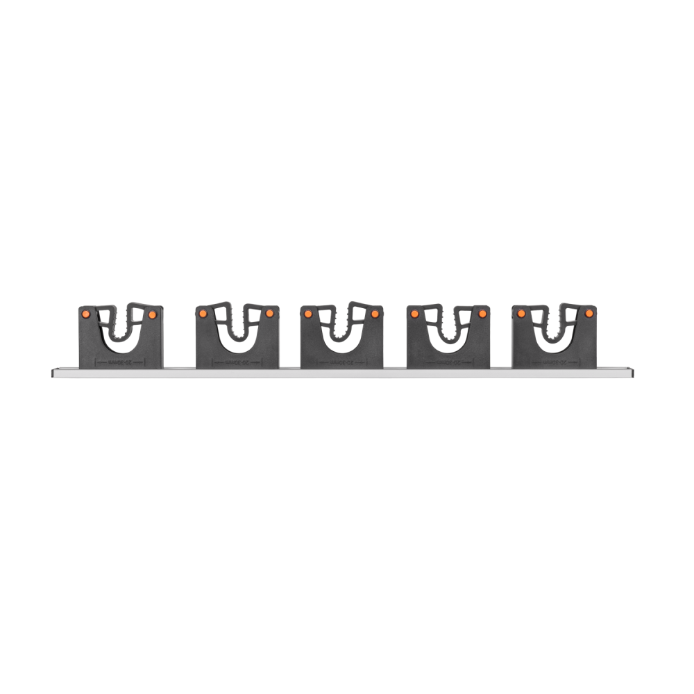AP Supplies Wall Mount Tool Holder Rail - Gripper Design (5 Handles)