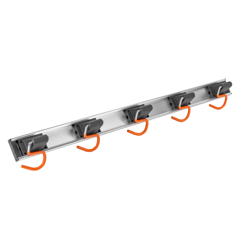 AP Supplies Wall Mount Tool Rack Rail with 5 x S Hanging Hooks